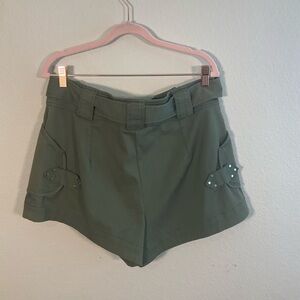10 Crosby Derek Lam Green Cargo Shorts with Tailored Fit